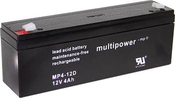 multipower MP4-12D A97402 olovený akumulátor 12 V 4 Ah olovený so skleneným rúnom (š x v x h) 195 x 76 x 47 mm plochý ko