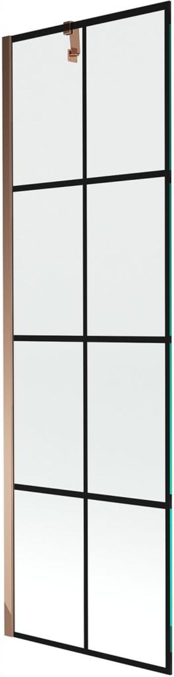 MEXEN/S - Next vaňová zástena FIX 60 x 150 cm, čierna dekor, ružové zlato 895-060-000-00-77-60