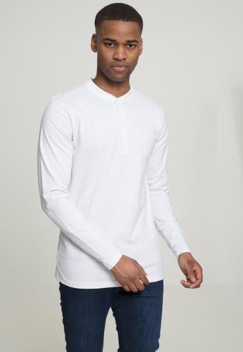 Urban Classics Basic Henley L/S Tee white - L