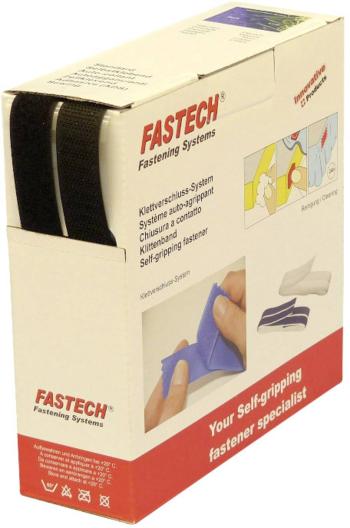 FASTECH® B20-SKL999910 pásik so suchým zipsom zalepenie hotmelt háčiková a flaušová časť (d x š) 10000 mm x 20 mm čierna