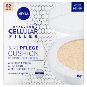 NIVEA Hyaluron Cellular Filler Cushion Ošetrujúci tónovací krém v hubičke odtieň 02 (medium) 15 ml