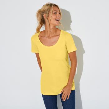 Blancheporte Jednofarebné tričko s okrúhlym výstrihom, eco-friendly žltá 42/44