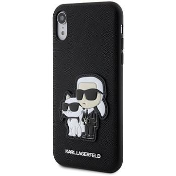 Karl Lagerfeld PU Saffiano Karl and Choupette NFT Zadný Kryt na iPhone XR Black (KLHCI61SANKCPK)