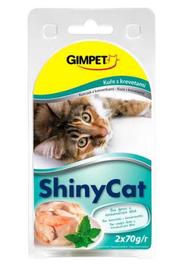 Shiny Cat konzerva Kuracia+Krevety 2×70g