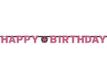 Amscan Banner Happy Birthday - Trblietavá ružová