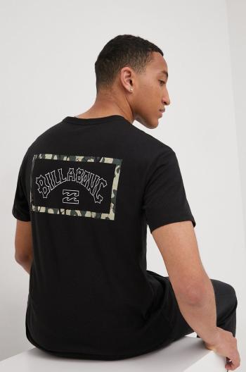 Bavlnené tričko Billabong čierna farba, s potlačou