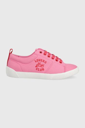 Topánky HUGO ružová farba,