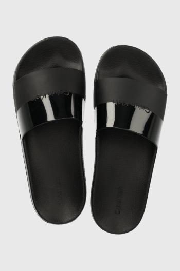 Šľapky Calvin Klein POOL SLIDE dámske, čierna farba, HW0HW01783