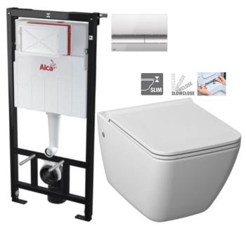 ALCADRAIN Alcadrain Sádromodul - predstenový inštalačný systém s chrómovým tlačidlom M1721 + WC JIKA PURE + SEDADLO SLOWCLOSE duraplast AM101/1120 M1721 PU2