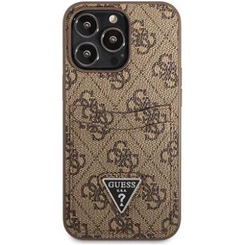 Guess 4G Saffiano Double Card kryt pre Apple iPhone 13 Pro Brown (GUHCP13LP4TPW)