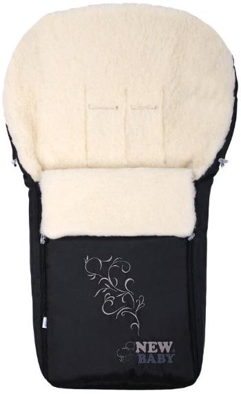 New Baby Luxusný fusak s ovčím rúnom černý