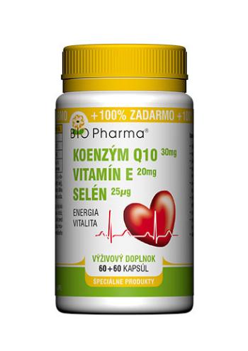Bio Pharma Koenzým Q10 30 mg + Vit.E 20 mg + Selén 25 μg 120 kapsúl