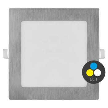 EMOS Strieborný vstavaný LED panel hranatý 170 x 170mm 12,5W CCT Premium ZD2233