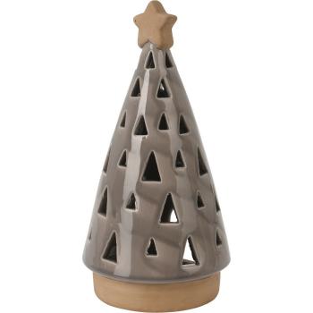 Porcelánový svietnik na čajovú sviečku Christmas tree hnedá, 10 x 20 cm