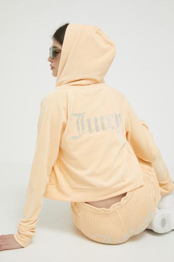 Mikina Juicy Couture Madison dámska, oranžová farba, s kapucňou, s nášivkou