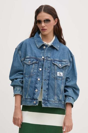 Rifľová bunda Calvin Klein Jeans dámska, prechodná, oversize, J20J223672