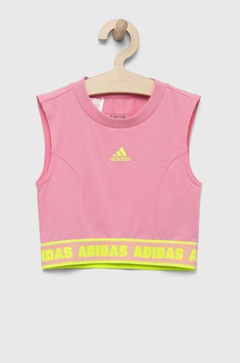 Detský top adidas JG D TANK ružová farba