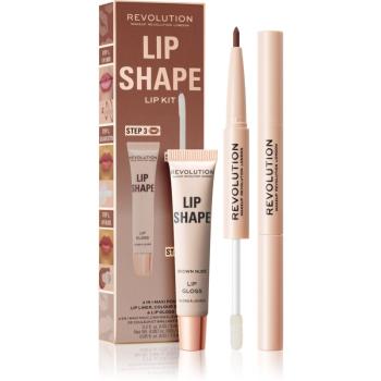 Makeup Revolution Lip Shape Kit sada na pery odtieň Brown Nude 1 ks