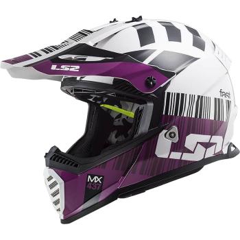 Moto prilba LS2 MX437 Fast Evo XCode Farba Gloss White Violet, Veľkosť XXL (63-64)