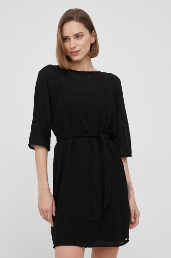 Šaty Armani Exchange čierna farba, mini, rovný strih