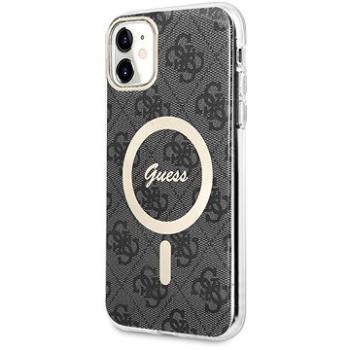 Guess 4G IML MagSafe Kompatibilný Zadný Kryt na iPhone 11 Black (GUHMN61H4STK)