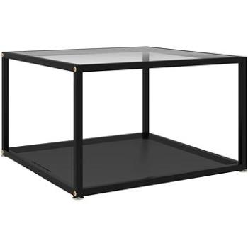 SHUMEE 322891 Konferenčný stolík priehľadný a čierny 60 × 60 × 35 cm tvrdené sklo, 322891
