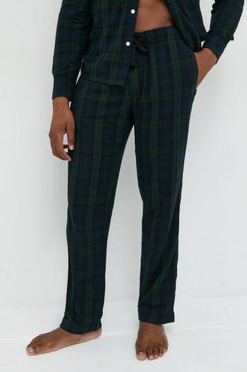 Pyžamové nohavice Abercrombie & Fitch pánske, zelená farba, vzorovaná