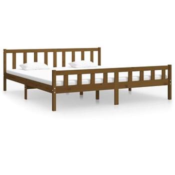 Rám postele medovo hnedý masívne drevo 200 × 200 cm, 810702