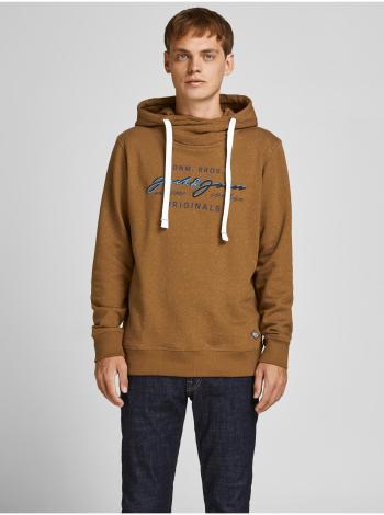 Mikiny s kapucou pre mužov Jack & Jones - hnedá