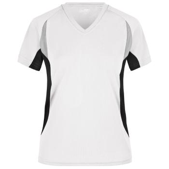 James & Nicholson Dámske funkčné tričko s krátkym rukávom JN390 - Biela / čierna | S