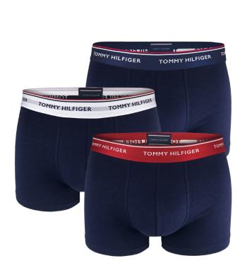 TOMMY HILFIGER - 3PACK Premium essentials tmavomodré boxerky s farebným pásom-L (89-100 cm)
