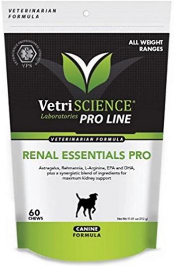 VetriScience Renal essentials PRO na podporu funkcie ľadvín pre psy 60tbl