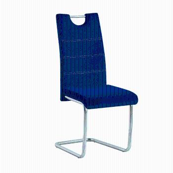 KONDELA Jedálenská stolička, modrá Velvet látka/svetlé šitie, ABIRA NEW
