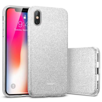 SHINING Ochranný obal Apple iPhone XS Max strieborný