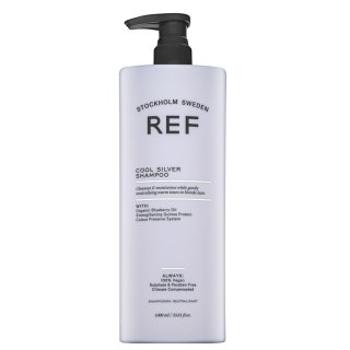 REF Cool Silver Shampoo neutralizujúci šampón pre platinovo blond a šedivé vlasy 1000 ml