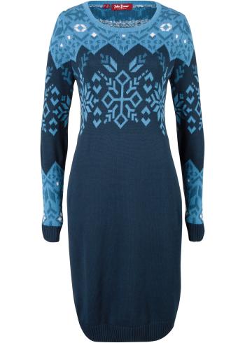 Pletené šaty s nórskym vzorom