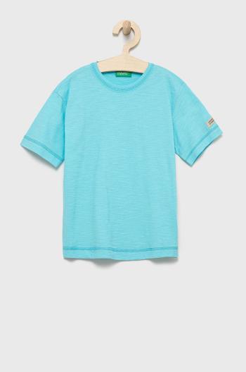 Detské bavlnené tričko United Colors of Benetton jednofarebný