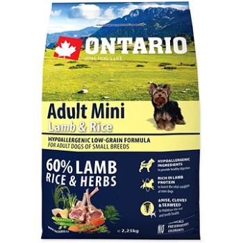 Ontario Adult Mini Lamb & Rice 2,25 kg (8595091780181)