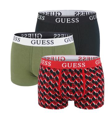 GUESS - boxerky 3PACK Guess festive red z organickej bavlny - limitovaná edícia-XL (91-95 cm)