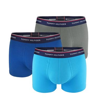 TOMMY HILFIGER - boxerky 3PACK premium essentials aquatic blue color-XXL (112-123 cm)