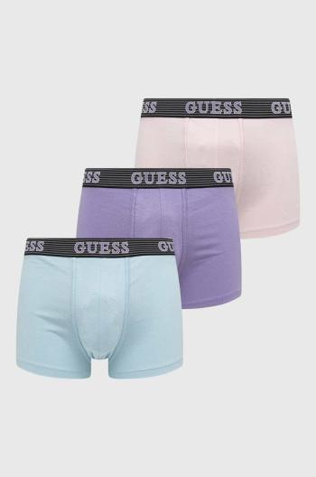 Boxerky Guess 3-pak pánske, fialová farba