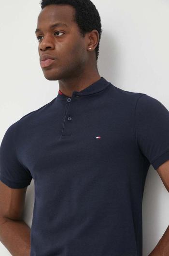 Bavlnené polo tričko Tommy Hilfiger tmavomodrá farba, jednofarebné