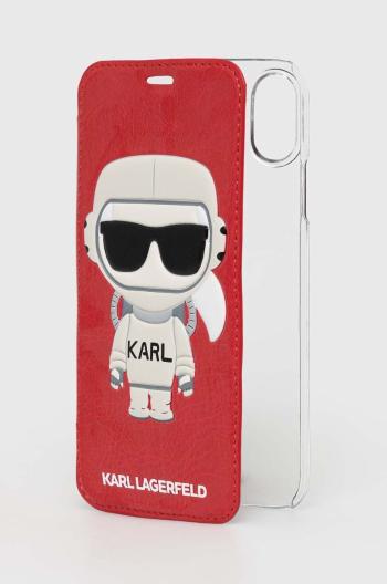 Puzdro na mobil Karl Lagerfeld iPhone X/ Xs červená farba