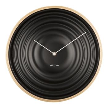 Čierne nástenné hodiny Karlsson Ribble, ø 31 cm