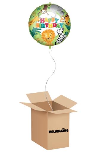 Balónový box - Happy Birthday Jungle 46 cm