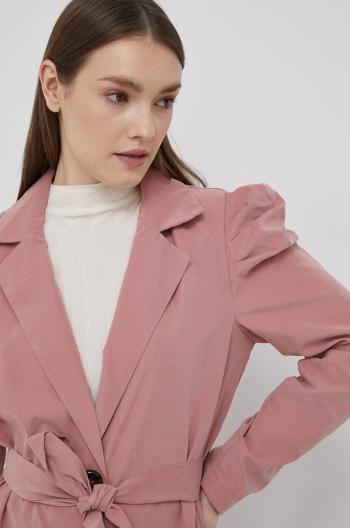 Kabát JDY dámsky, ružová farba, prechodný,