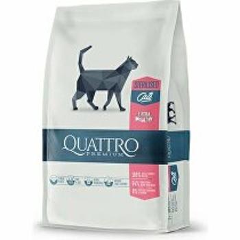 QUATTRO Cat Dry Premium pre všetky plemená Sterilné. Hydina 7 kg 3 + 1 zadarmo