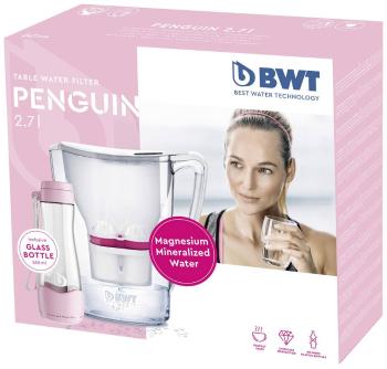 Stolný vodný filter BWT Penguin 2,7l + 1 kartuša + sklenená fľaša (550 ml), biela (815046)