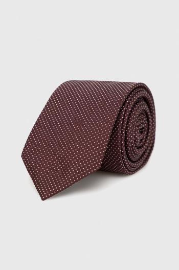 Hodvábna kravata HUGO hnedá farba