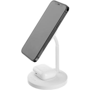 FIXED MagStand 2 v 1 s podporou prichytenia MagSafe 15 W + 5 W biely (FIXMSD-WH)